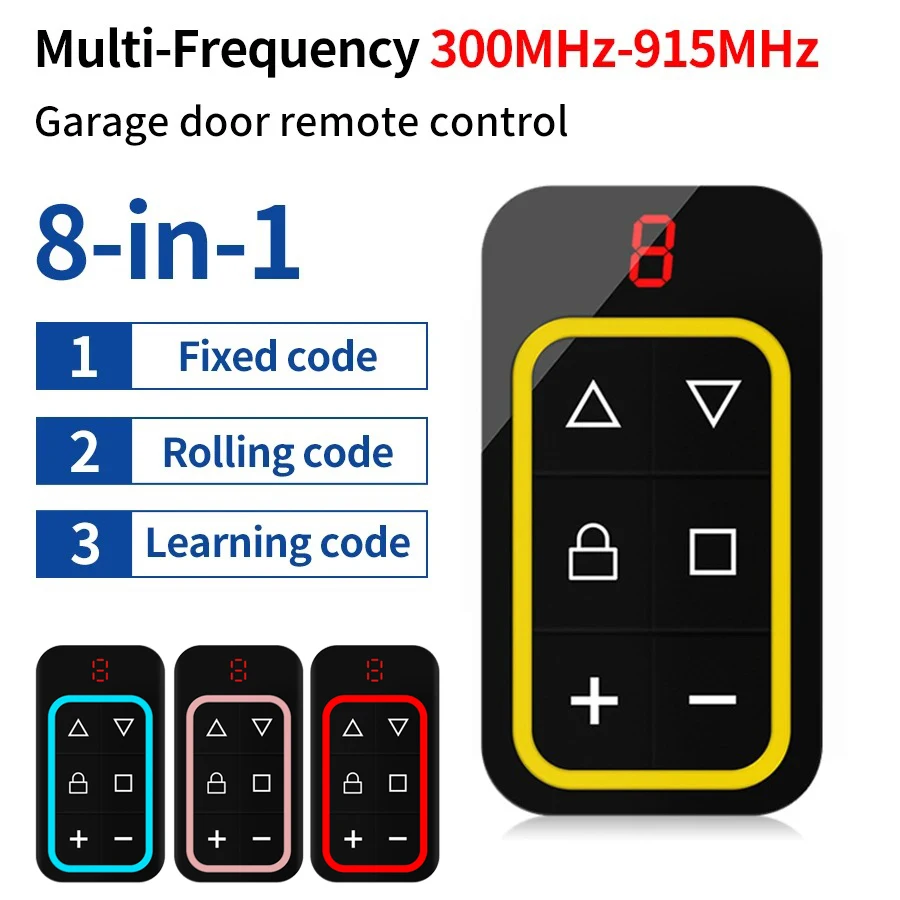 Universal Garage Remote Control Gate Key Duplicator Clone Multi-frequency Garage Door Controller 8 Channels 300-915Mhz 433Mhz