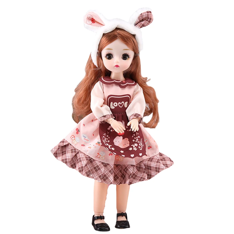 BJD Doll 23 Multiple Removable Joints 30cm 1/6 3D Eyes Fashion Princess Doll Girl Dress Up Birthday Gift DIY Toy Reborn Kawaii