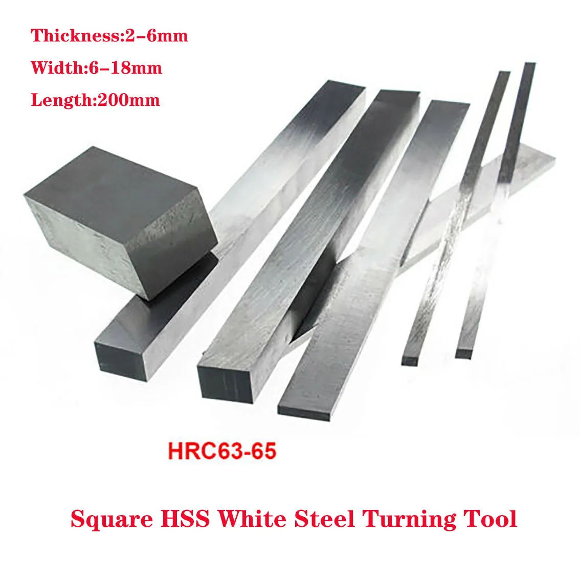 

HRC 63-65 Square HSS White Steel Turning Tool Thick 3-6mm Steel Strip Knife Bar Turning For DIY Lathe Cutting Tool Parts