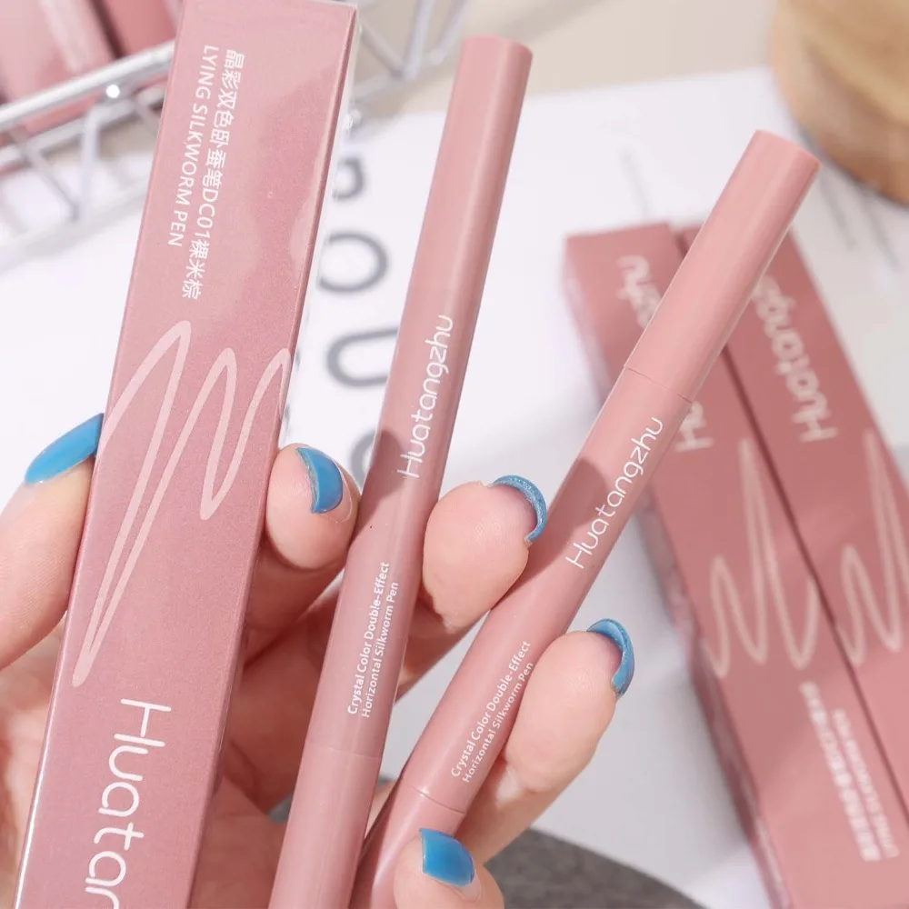 2-in-1 Matte Erhellen Liegen Seidenraupe Untere Augenlid Make-Up Kontur Stift Doppel-ende Eyeliner Seidenraupe Bleistift Highlighter Cosmeticos