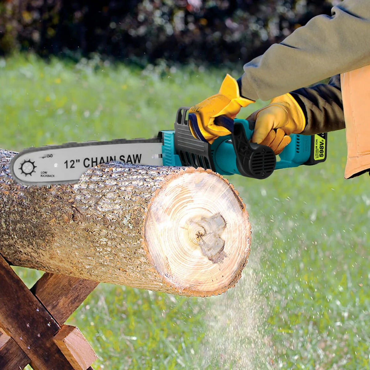 12 Inch Brushless Electric Chain Saw With Oiler Cordless Handheld Chainsaw Graden Pruning Saw Power Tools for Makita 18V Battery