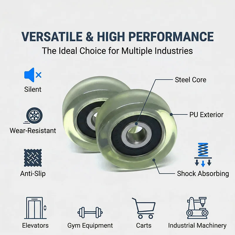 5pcs Silent Polyurethane Pulley 8x35x15 PU60835-15 Automatic Machine 608 Bearing Coated Pulley Flat Wheel PU Roller 8*35*15