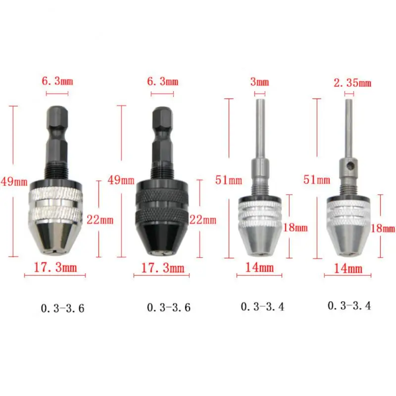 Drill Chuck 0.3-8mm Mini Jaw Quick Change Keyless Drill Bit Adapter Holder Clamp Fixing Device Tools Electric Hex Shank Adaptor