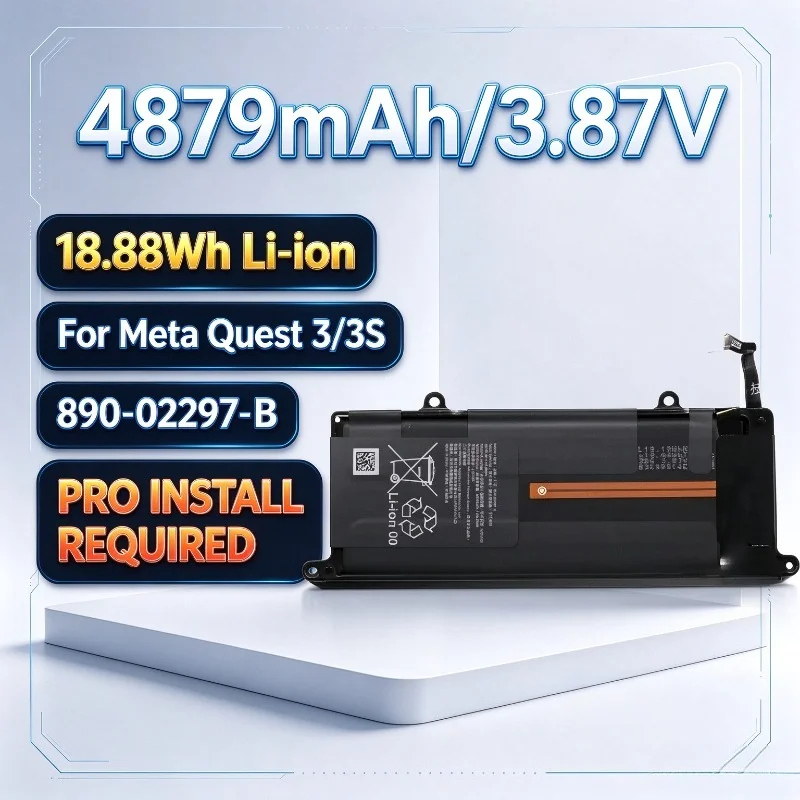 4879mAh 890-02297-B Replacement Battery for Meta Quest 3 Quest 3S VR Headset Internal Li-ion 18.88Wh