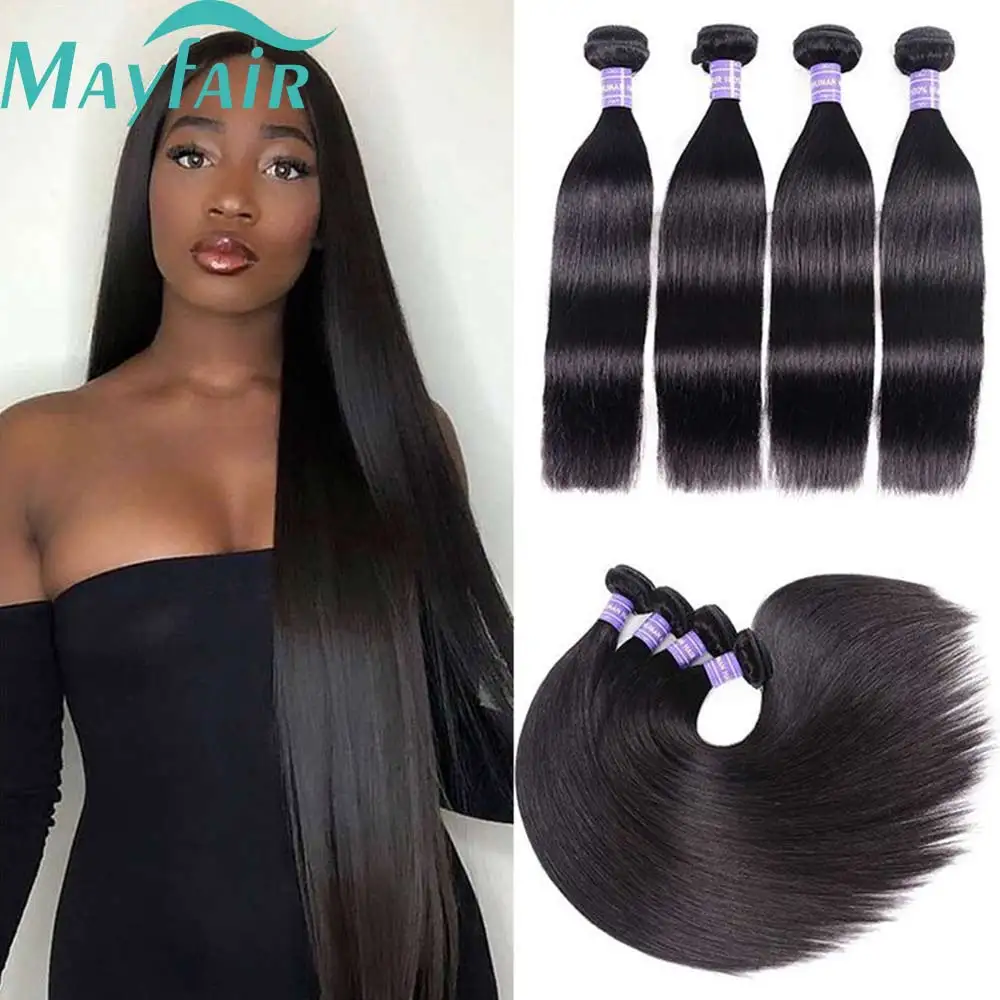 

Natural Black Straight Human Hair Bundles 1pc Per Lot 8-32 Inch Remy Indian Hair Double Weft Bone Straight Extensions Mayfair