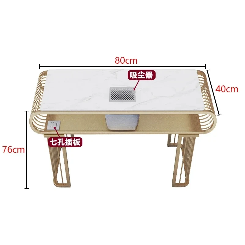 Modern Wrought Iron Nail Beauty Tables For Commercial Furniture Manicure Table Marble Creative Upscale Light Luxury Nail Table