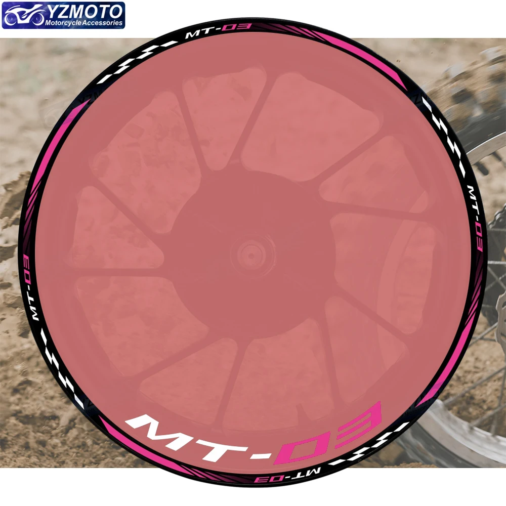 

Светоотражающие 17-дюймовые наклейки на колеса для мотоцикла, полосатая лента на ободе, ступица, наклейка на мотоцикл, водонепроницаемая декоративная наклейка для MT-03 MT03
