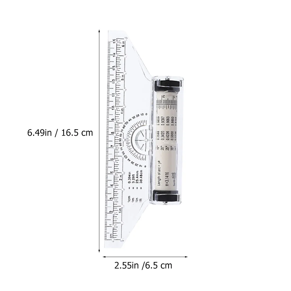 Régua de rolamento multiuso, ângulo, escala paralela, ferramenta de desenho, régua de engenheiro, medição de plástico, borda reta, desenho transferidor