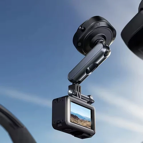 Imagen 1 del producto Soporte de coche de vacío eléctrico para cámara de acción 360 ° Soporte de aluminio ajustable compatible con la serie DJI AKASO GoPro Insta360