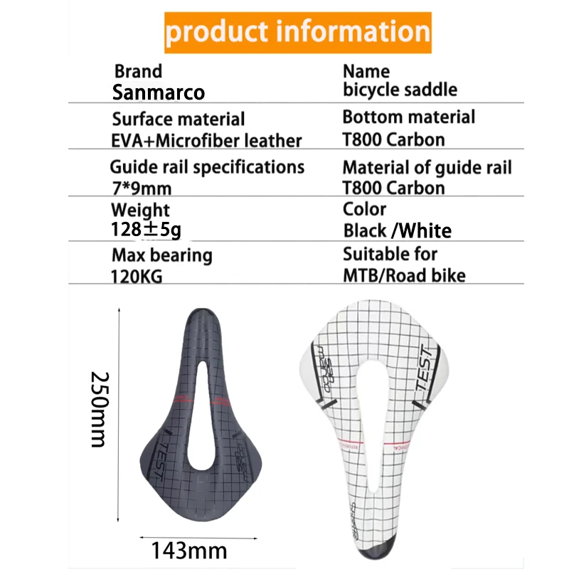 Carbon Saddle T800 Carbonfiber+Leather Fiber Ultralight Road Bicycle MTB Bike Saddle Seat