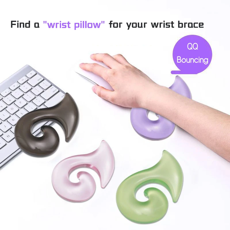 Soft Rubber Cloud Wrist Support Keyboard Hand rest Mouse Pad Girls Silicone Wrist Rest Office Gradient Color Wrist Rest Pad Pink