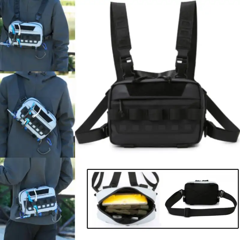 

Мужская нагрудная сумка для рыбалки, тактические сумки Molle, альпинизм, бег, треккинг, кемпинг, рюкзаки, дорожный жилет, поясная сумка на плечо