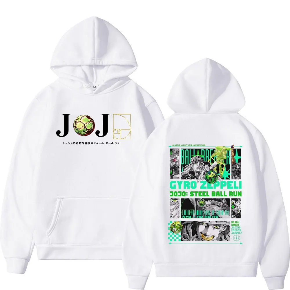Anime JoJo Bizarre Adventure STEEL BALL RUN Gyro Zeppeli Hoodies Men's Clothing Fashion Hooded Sweatshirts Long Sleeve Pullover view 4