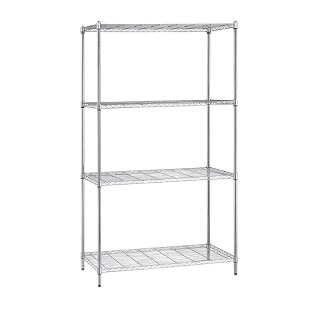 

Adjustable Wire Shelving Unit Heavy Duty 4-Tier Storage Organizer 74"H x 42"W x 18"D