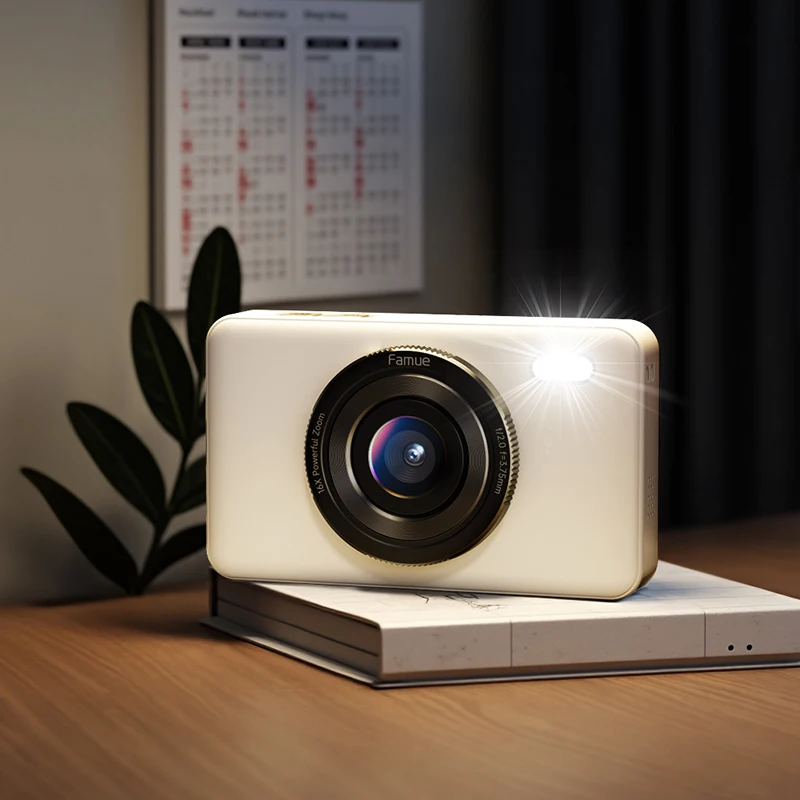 

Famue Digital Camera 48MP and 2.7K Video 20 Beauty Filters 16x Zoom Auto Focus OTG Transmission for Students Youth Gift 32GB