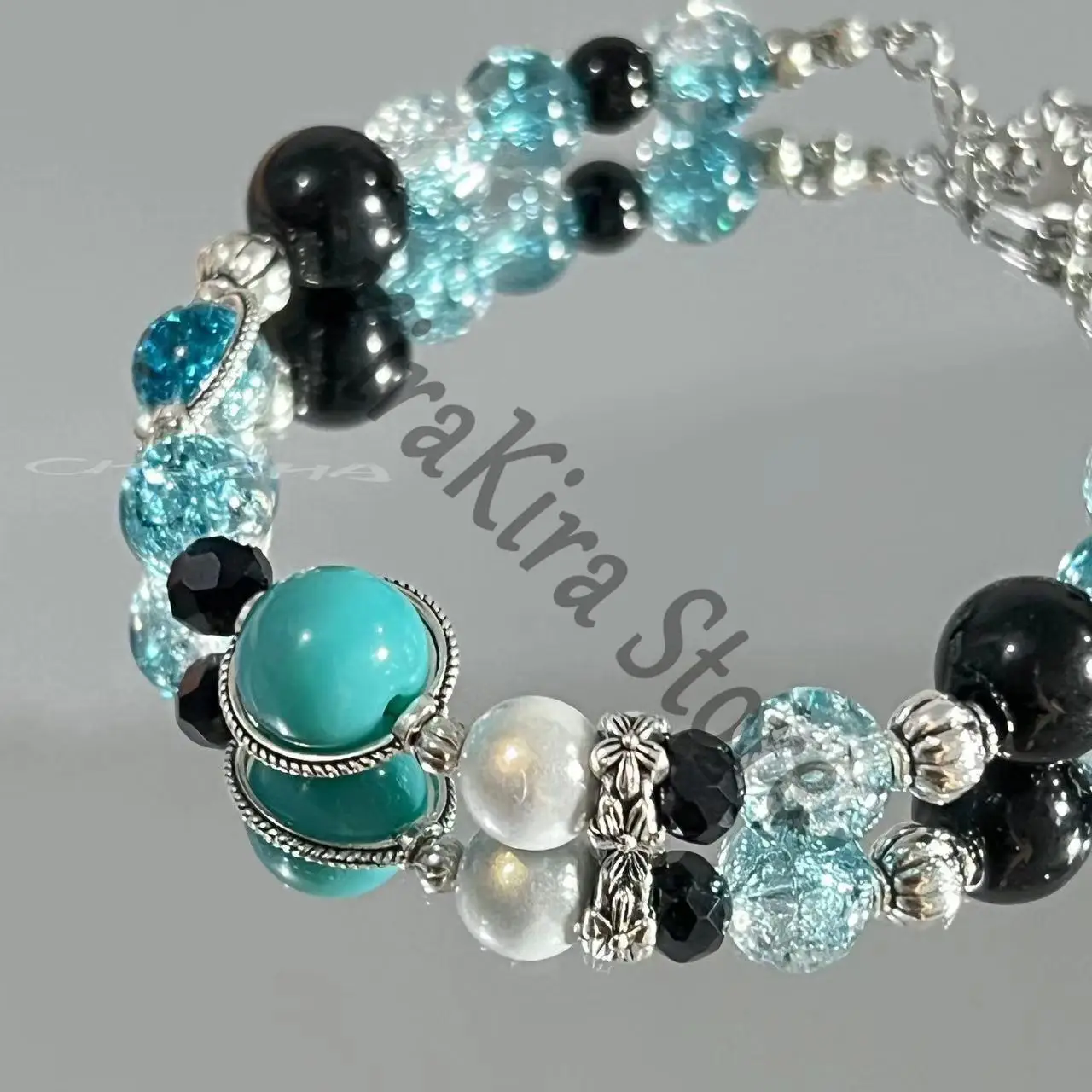 악마 슬레이어 체인 팔찌 핸드 체인 코스프레 인상 비드 팔찌 애니메이션 천연석 고품질 소녀 액세서리 장식