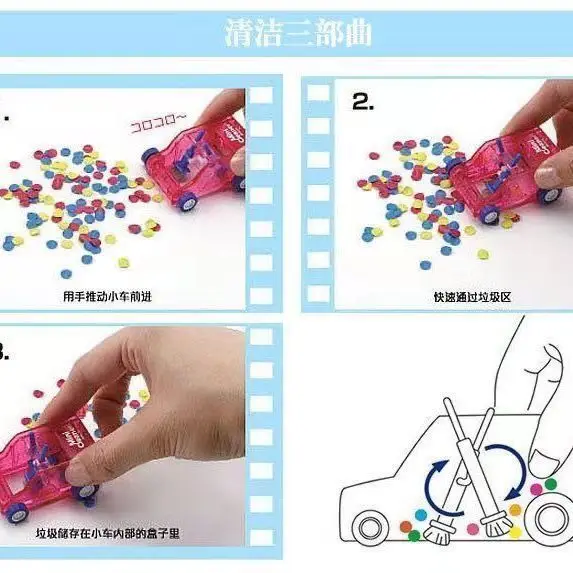 1PC Mini Desktop Cleaning Car Cleaner For Student Children Clean Dust Collector Pencil Eraser Shredded Paper Stationery Toys Toy