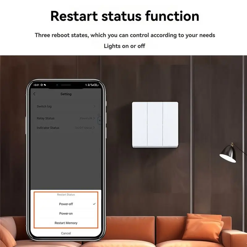 B50B Tuya ZigBee Smart Wall Switch Smart Home 86 Type Wireless Switch Work with Alexa for Google Home 2-Way
