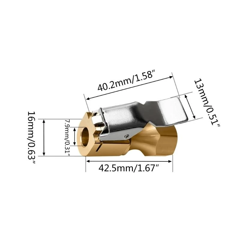 12qm الهواء الطبقات الثقيلة تدفق مغلق مستقيم القفل على إطارات الإطارات تشاك مع مقطع