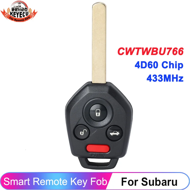 

KEYECU 4 кнопки FCC ID: CWTWBU766 433 МГц 4D60 чип для Subaru Legacy Outback 2010 2012 2013 2014 удаленный автомобильный брелок