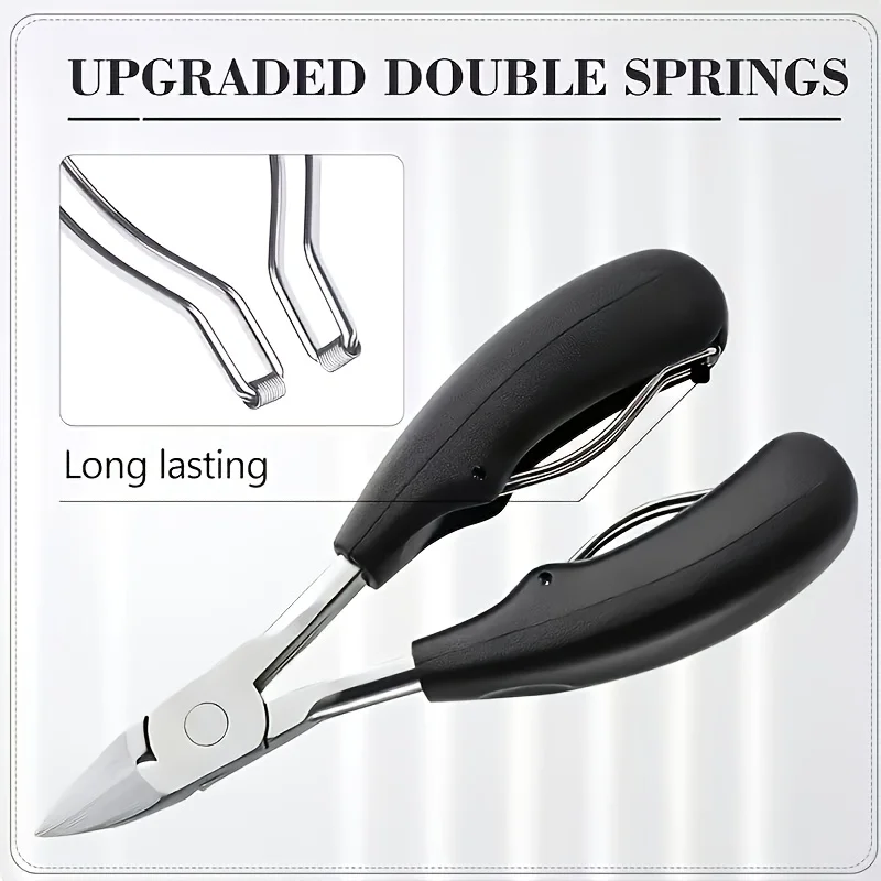 Black stainless steel manicure tool sturdy cuticle nipper and nail clipper with classic black handles suitable for men women