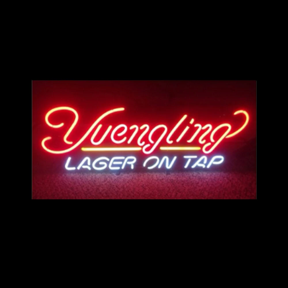 

Yuengling Lager On Tap Neon Light Sign Custom Handmade Real Glass Tube Beer Bar Store Party Room Decor Display Lamp 19"X10"