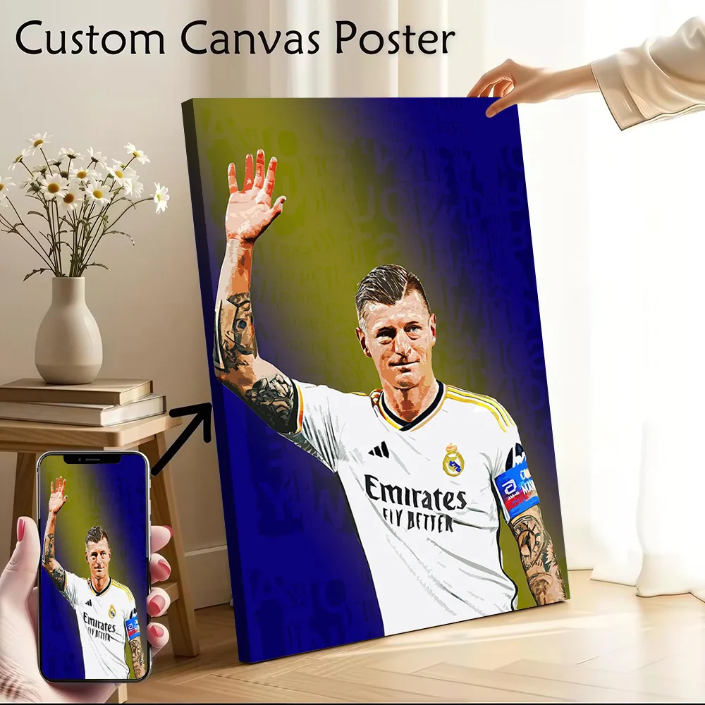 Toni Kroos Madrid Canvas Poster Customizable Printed Canvas Painting Wall Art for Fans Aesthetic Decoration Living Room Pictures