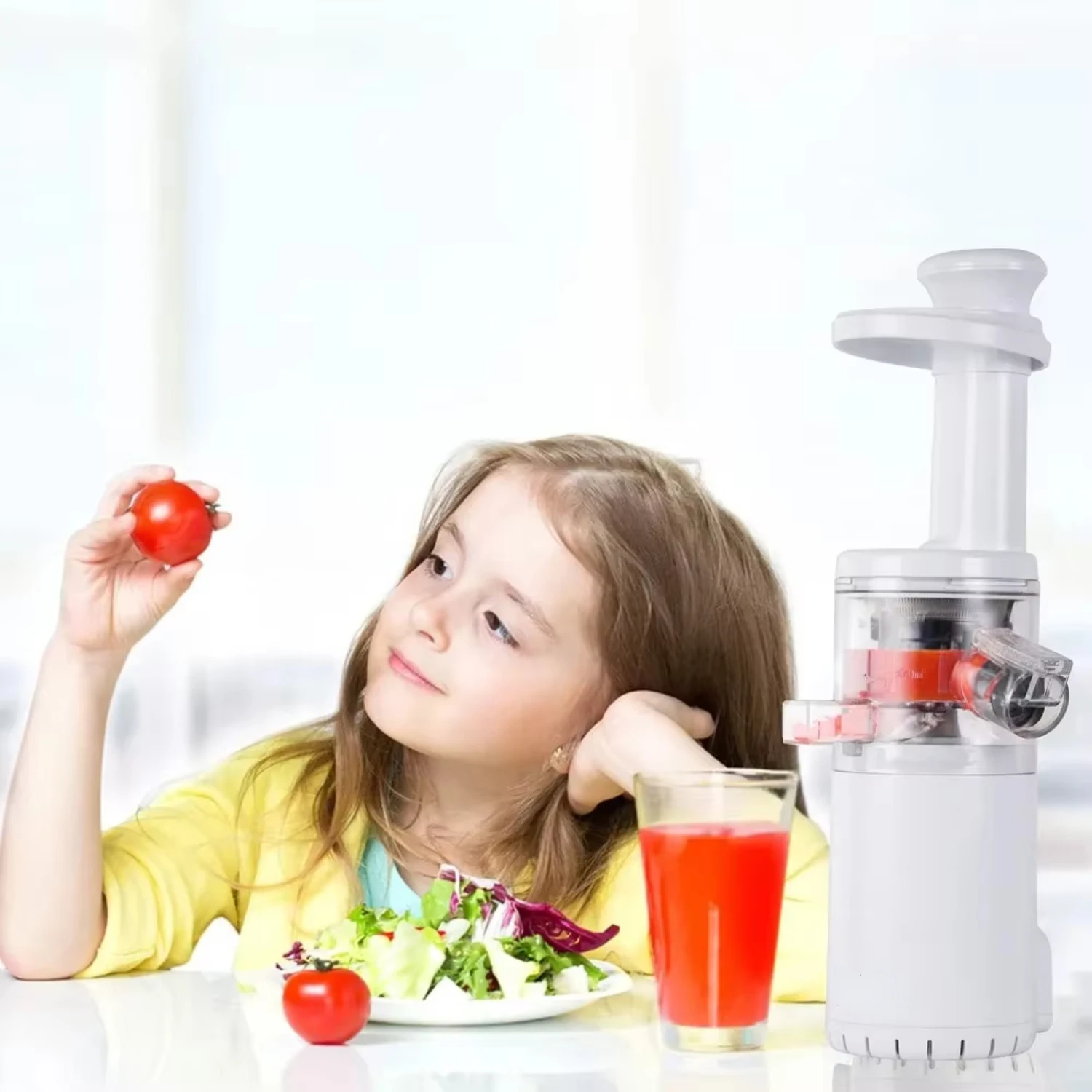 Slow Mini Juicer Extractor Easy to Clean, Cold Press Juicer Machine with quiet motor  High Nutrient Fruit & Vegetable Juice