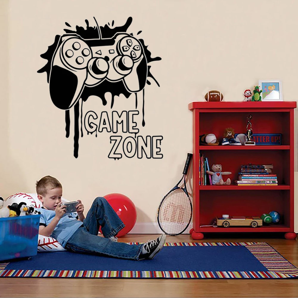 Game Zone Wall Decal Gaming Vinyl Sticker Teen Boy's Room Decor Gamer Room Decor Gaming Zone Gamer Gifts Wall Sticker