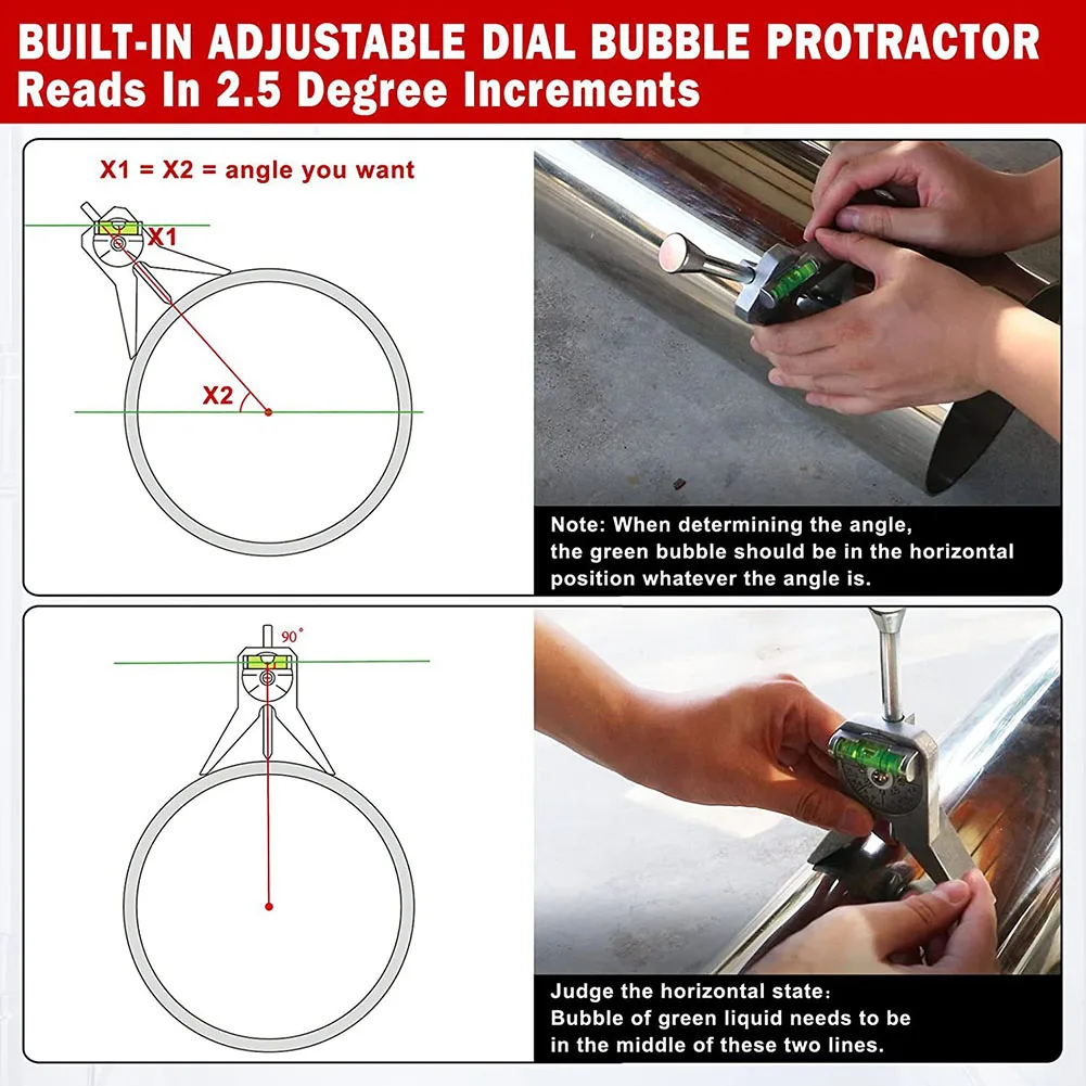 1 PC Safety Pipe Marker Centering Tool Safety Pipe Center Finder Safety Pipe Marker Centering Tool Measures Pipe Diameter