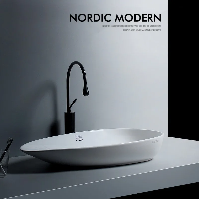 

Side launching ceramic table basin, personalized art basin, wash basin, washing machine cabinet, creative washbasin, washbasin,