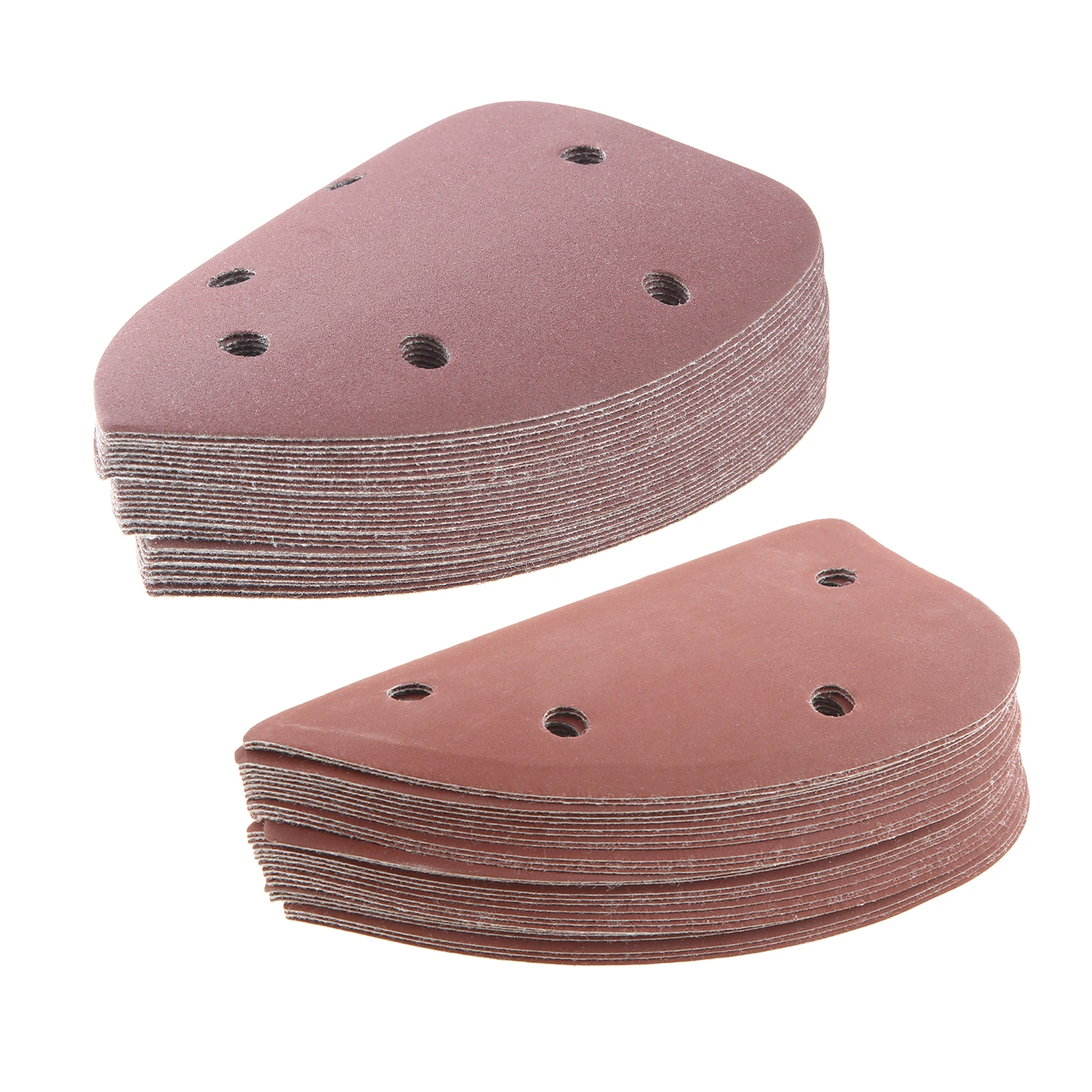 30pcs Grit 240/600 Abrasive Sanding Disc for Most 6-hole Mouse Detail Sanders 140x95mm Triangular Sandpaper Hook & Loop Backing