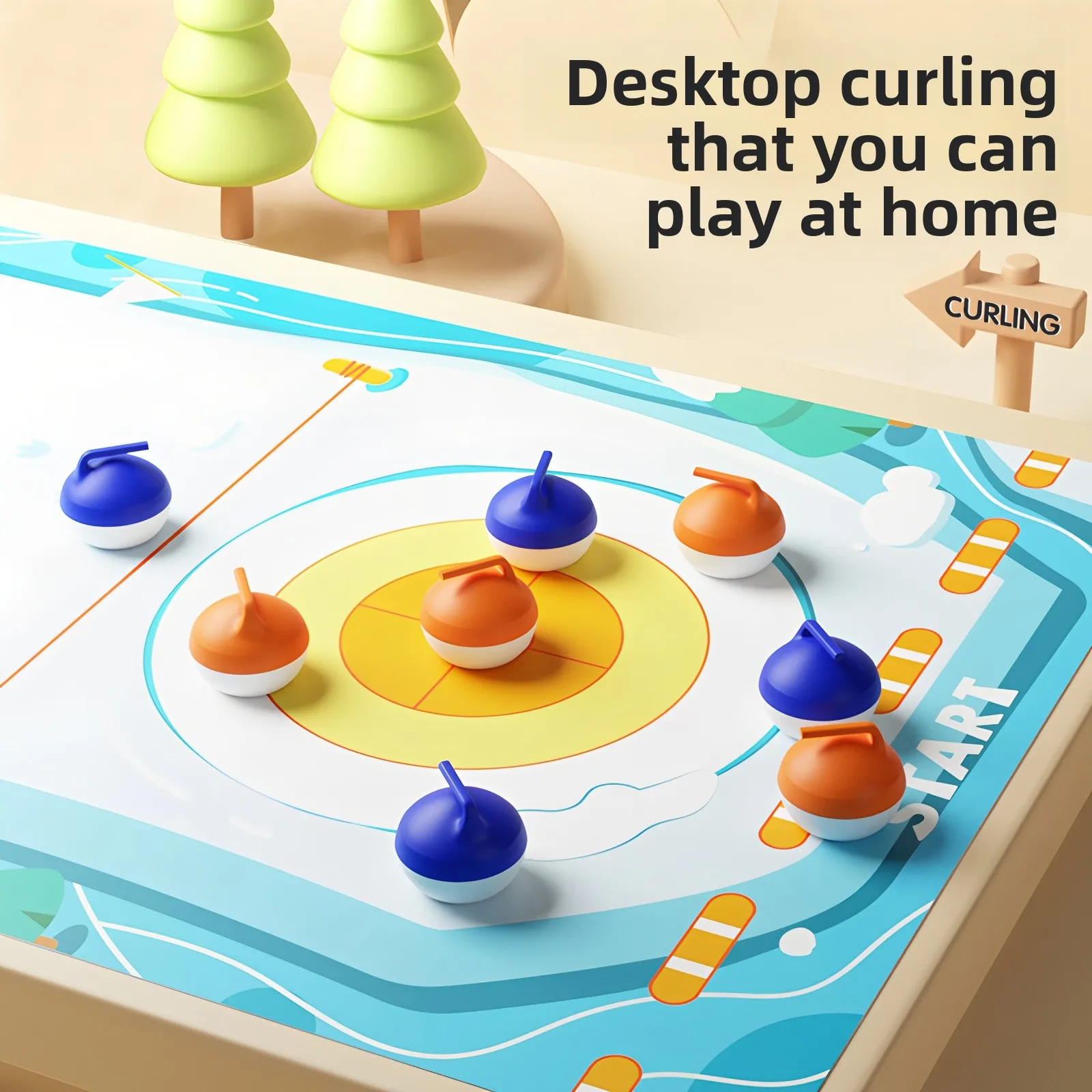 

Tabletop Curling Game Children's Desktop Toy Double Player Battle Party Team Building Game Props Birthday Gift