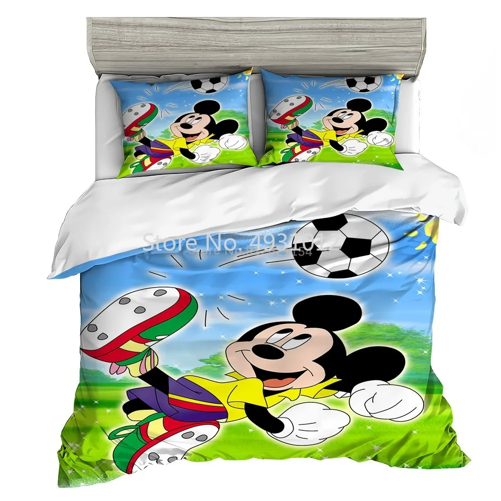 

Disney Green Blue Mickey Minnie Mouse Bedding Set Twin Queen King Size Duvet Cover Comforter Cover Pillowcases Year Gift