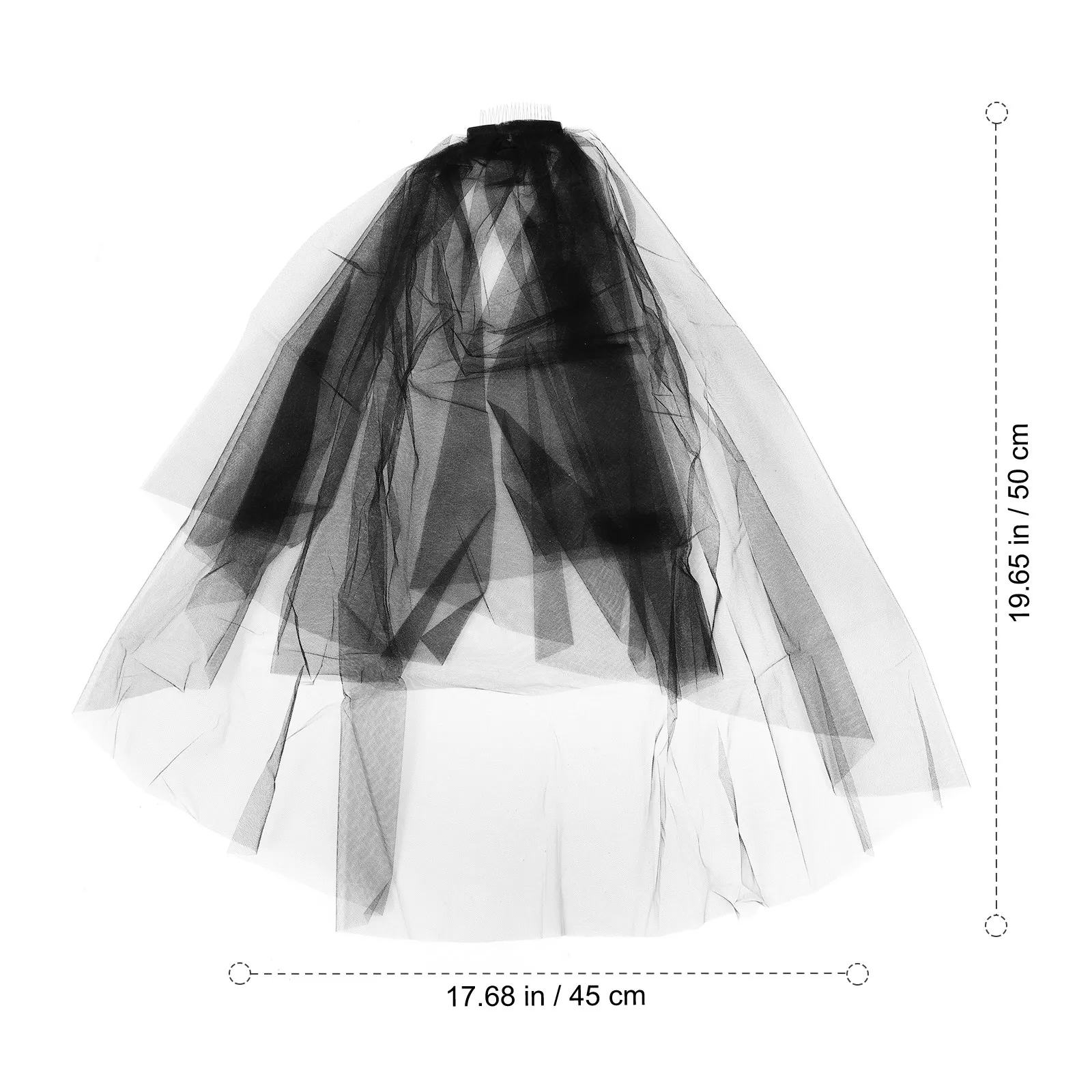 2Pcs Dark Short Veil Double-Layer Cover Hijabs Hair Combed Veils Elegant Party Headdress Mesh Veil Double-Layer Cover Hijab