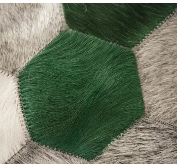 Customized Design Handmade Patchwork Real Cowhide fur Carpet,7x9 feet  , PU leather backing
