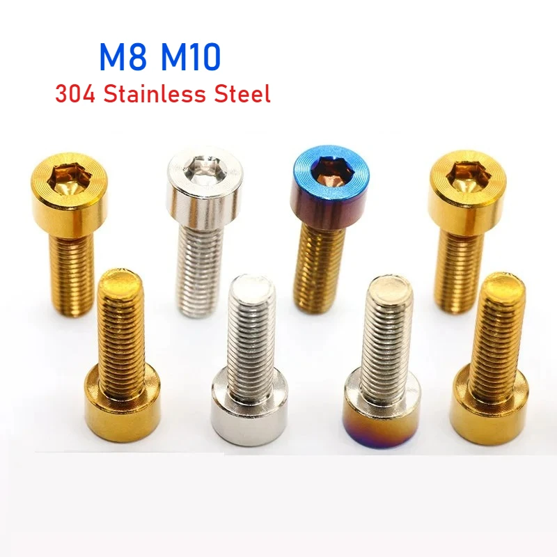 M8 M10 304 Stainless Steel Left-Thread/Right-Thread Motorcycle Rear View Mirror Hole Plugs Screws Rearview Mirror Holder Aos3/4