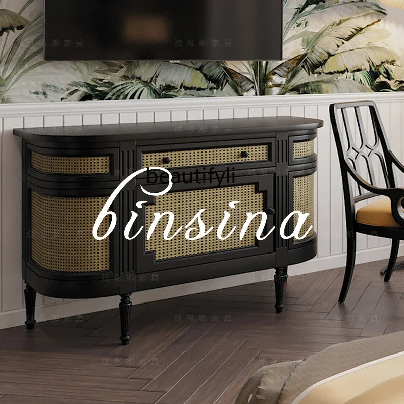 

zxqChest of Drawers/Simple Lockers/Rattan Entrance Cabinet/Solid Wood TV Cabinet