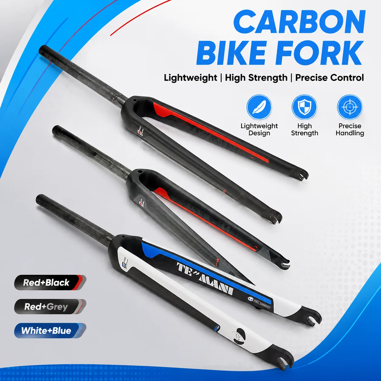 

TEMANI 700C*32C carbon fork Racing Road Bicycle Matt 3K straight taper Track Fixed Gear red blue grey blackBike Front Fork