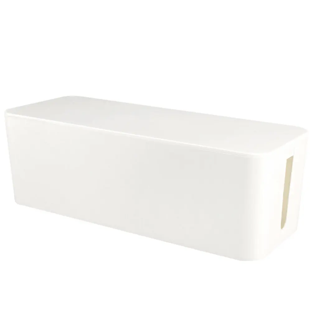 Plastic Cable Case Holder Large Size S White Cable Management Organizer Box for Outlet Power Strip Cord Storage Organizer