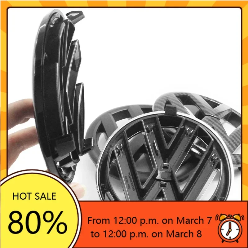 

VW GTI GOLF Valve Stems Caps 2026 Hot Volkswagen VW Hot Aerials VW 135mm Car Front Grille Badge and 110mm Rear Trunk Emblem Lid