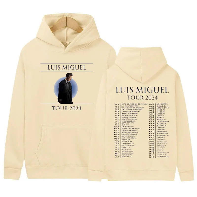 Singer Luis Miguel Tour 2024 New Print Hoodie Men\'s Hip Hop Retro Pullover sweatshirt Casual Fashion clothing Oversized Hoodies