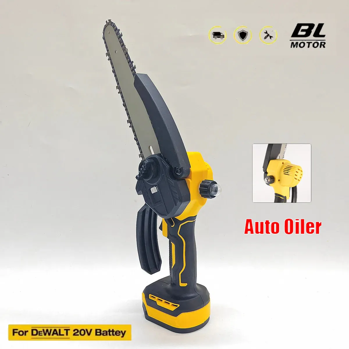 

Подходит для DeWALT 20 В 18 В, аккумуляторная бесщеточная 8-дюймовая бензопила, автоматическая масленка, электрическая аккумуляторная цепная пила для обрезки, режущие электроинструменты