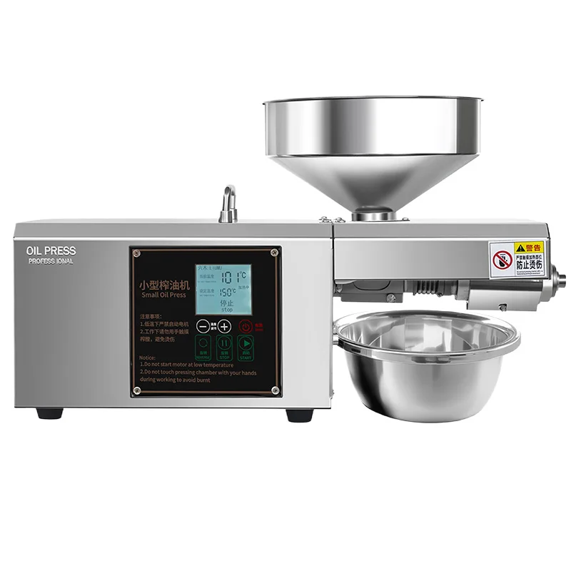 

Электрический масляный пресс Коммерческий автоматический масляный мельница среднего размера Интеллектуальный пресс для горячего и холодного масла из нержавеющей стали