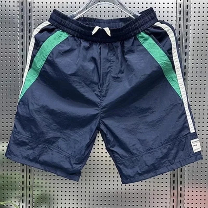 

Синие свободные мужские шорты с широкими шнурками и карманами, новые летние стильные модные объемные мужские шорты 2023 года