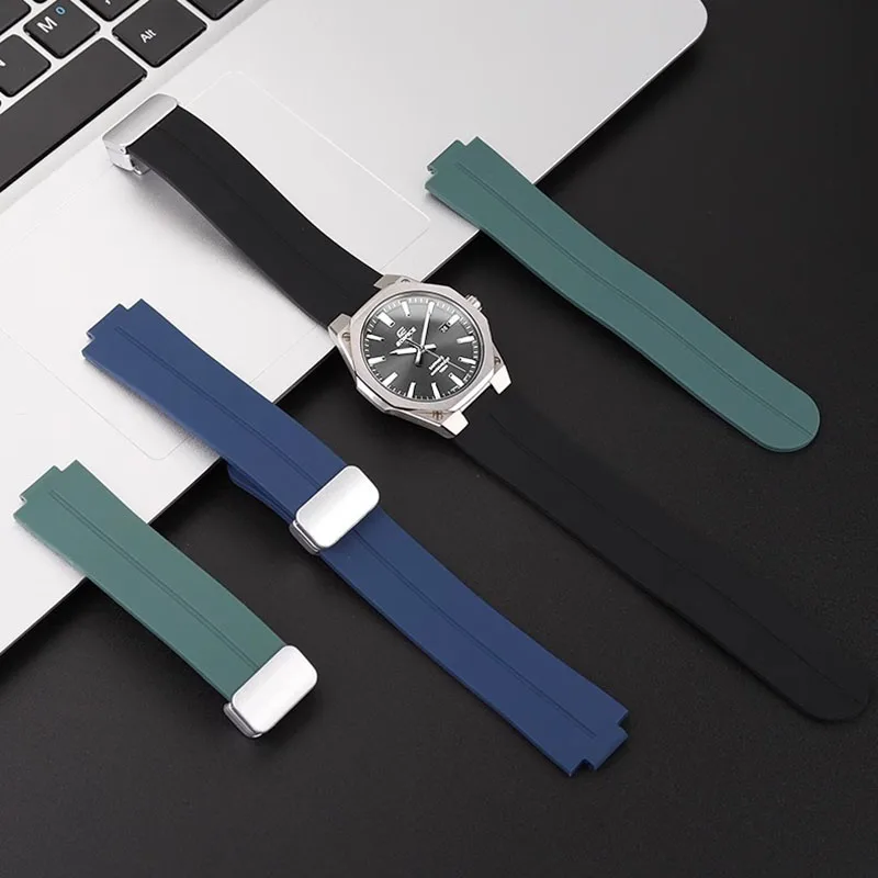 For Casio EFR-S108D Modified Sports Silicone Watch Strap EFR-S108 Wristband Convenient Magnetic Buckle Rubber Bracelet Men Women