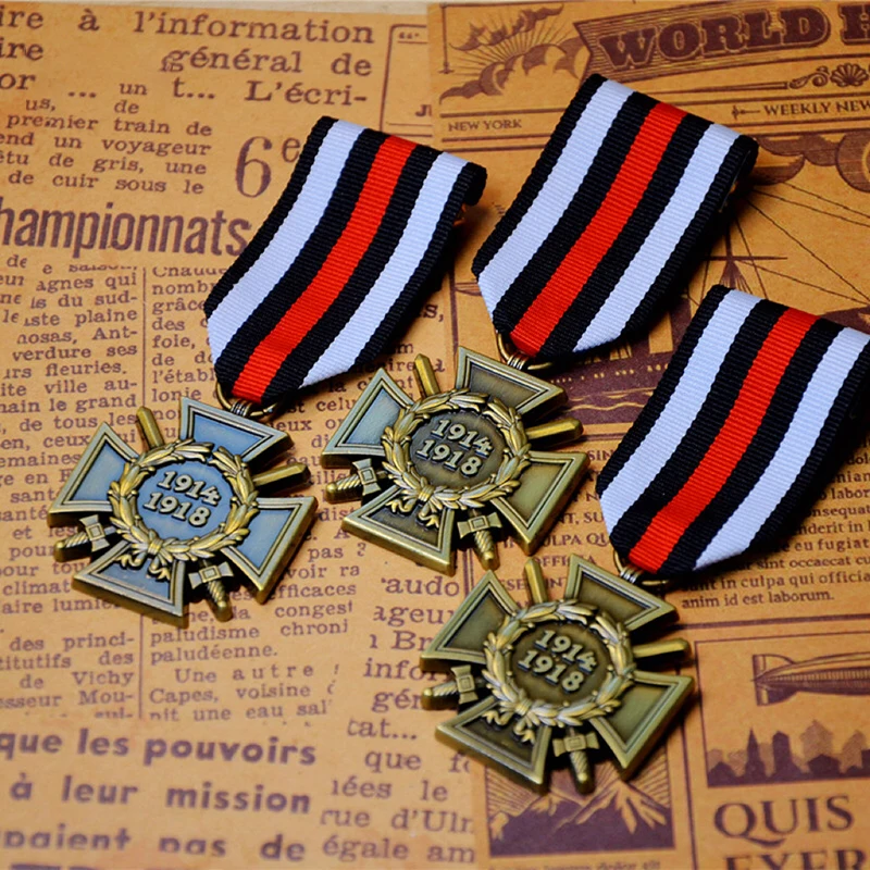 Prussia Germany Medal Hindenburg Honor Cross Badge With Ribbon Retro Vintage Metal Brooch Collection Reproduction Ornaments