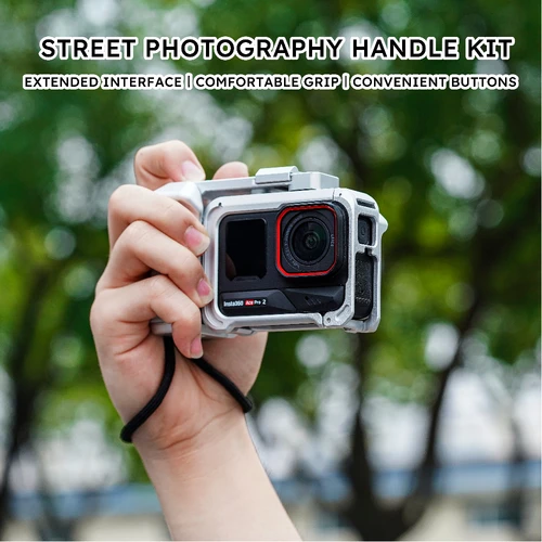 Imagen 2 del producto Kit Xplorer de Metal para cámara Insta360 Ace Pro/Pro 2, marco protector de aleación de aluminio, accesorios anticaída para fotos de calle Vlog