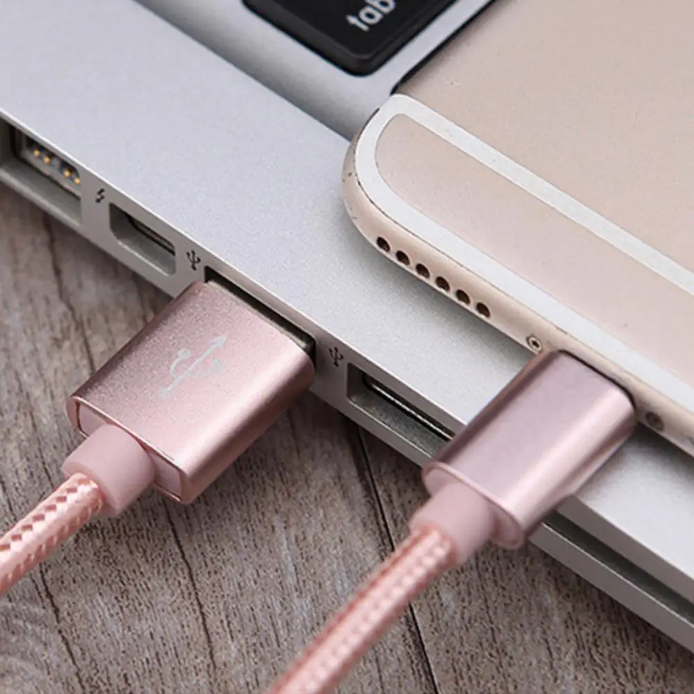 Data Cable Sturdy Structure Data Transmission Nylon USB 8pin Sync Extended Charger Cord for iPhone