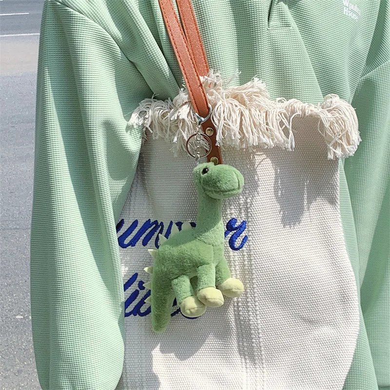 Cartoon Kawaii Green Small Fresh Long Neck Small Dinosaur Plush Doll Keychain Pendant Creative Fashion Cute Dinosaur Bag Pendant